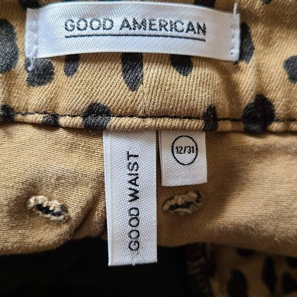 GOOD AMERICAN Good Waist Leopard Skinny Jeans GWP001T Women's Size 12/31 - Picture 8 of 11
